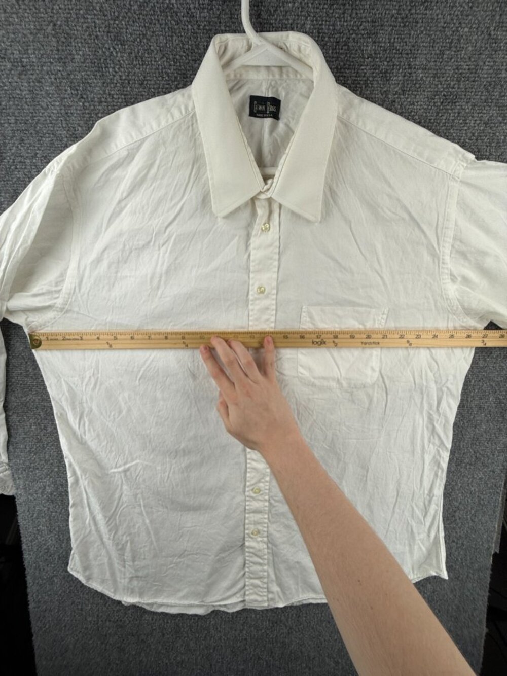 Gitman Bros Cotton White Button Up Shirt Long Sleeve Men 17.5 34 USA TTX Woven - Picture 5 of 16